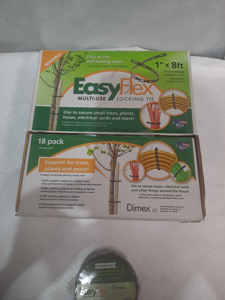 2 - EasyFlex Multi Use Self Locking Ties 1" x 8 feet. Secure Cords, Hoses etc.