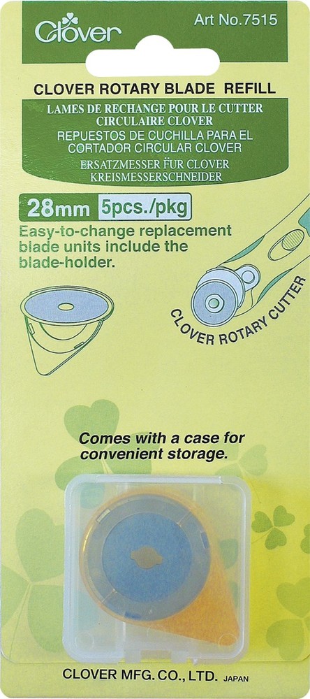 Clover 7515 Rotary Blade Refills-28mm 5/Pkg