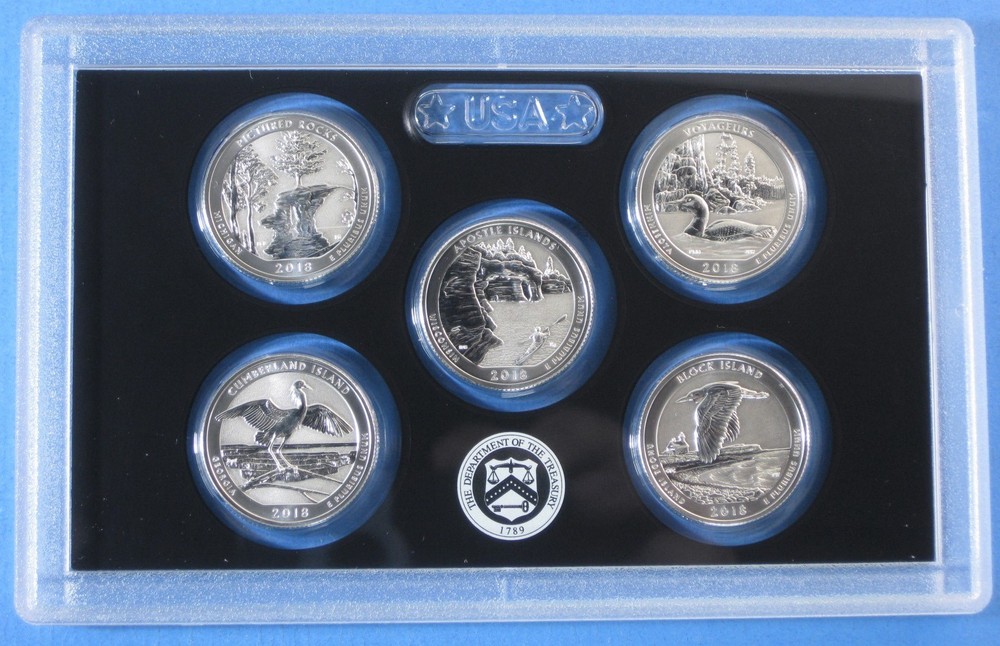 2017 Enhanced & 2018 Reverse Proof America the Beautiful Quarter Sets