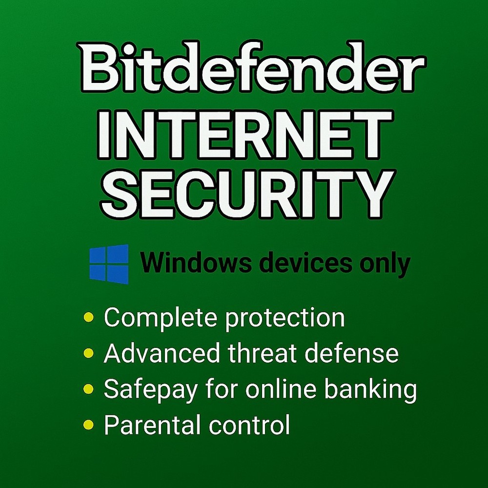 Bitdefender Internet Security  1-3 Years | 1-10 Devices | Windows Devices ONLY|