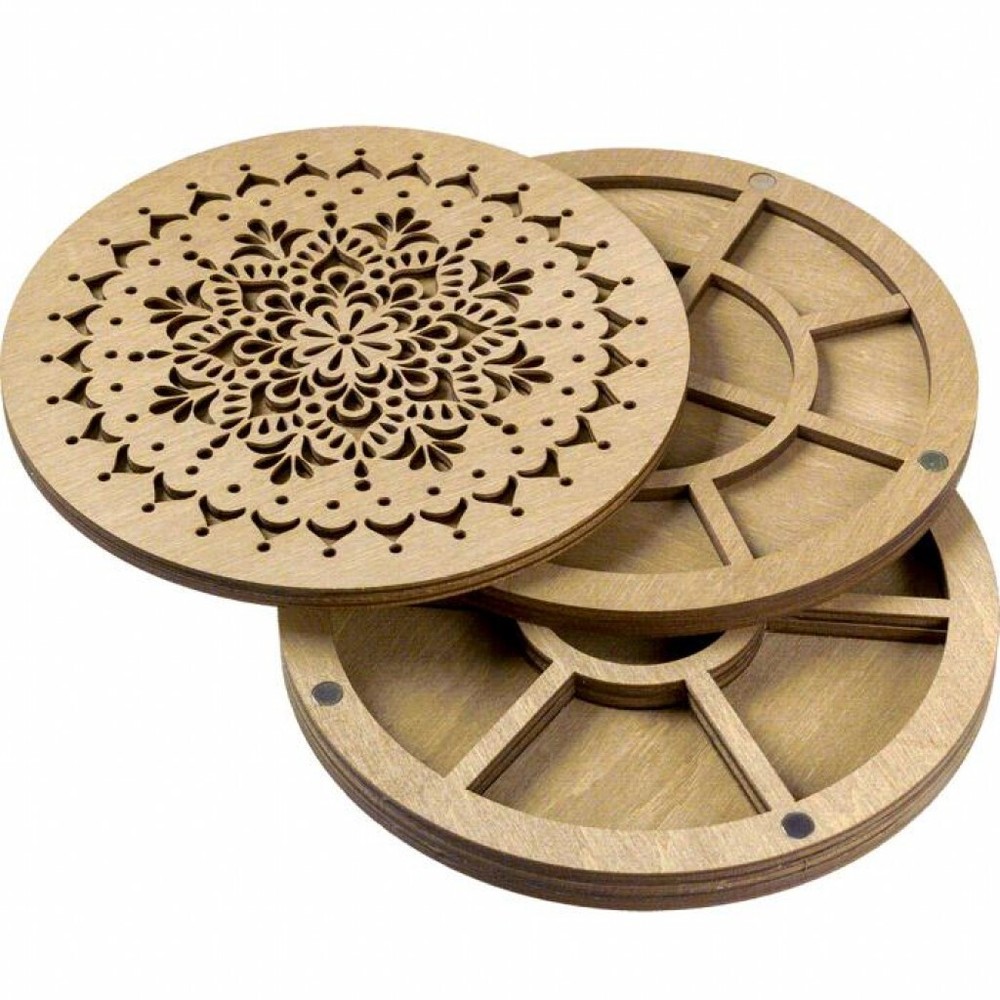 Plywood Bead Organizer Multiple cells Needlework storage organizer