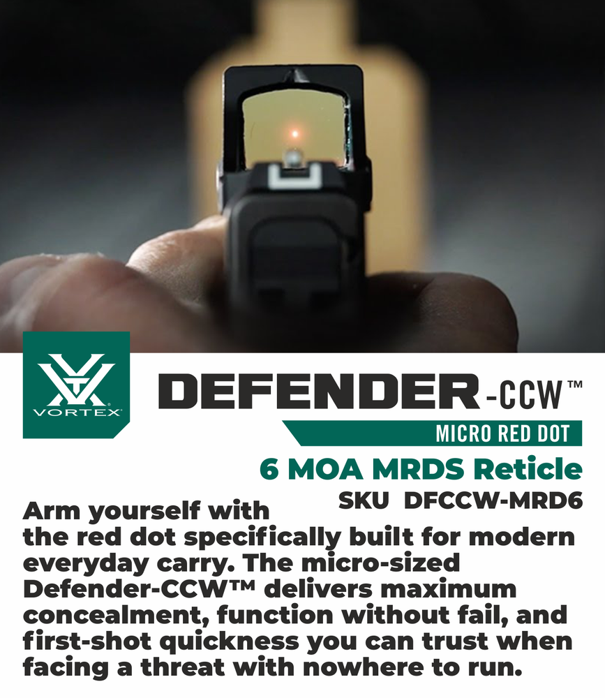 Vortex Optics Defender-CCW 6 MOA Red Dot DFCCW-MRD6