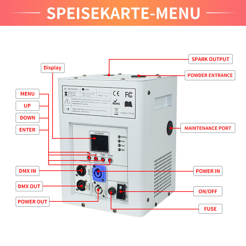 4PCS 750W White Cold Spark Machine firework DMX Wedding Stage Effect w/Case