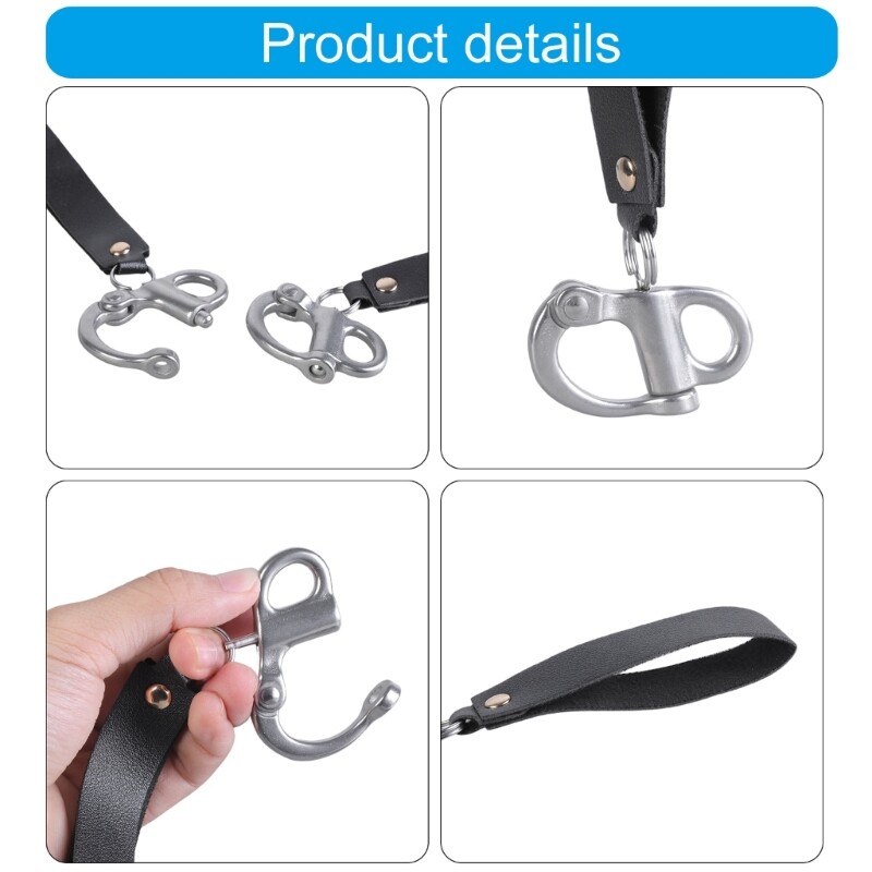 2Pcs SCBA Mask Quick Release Clip with Leather Handle Quick Release Shackle