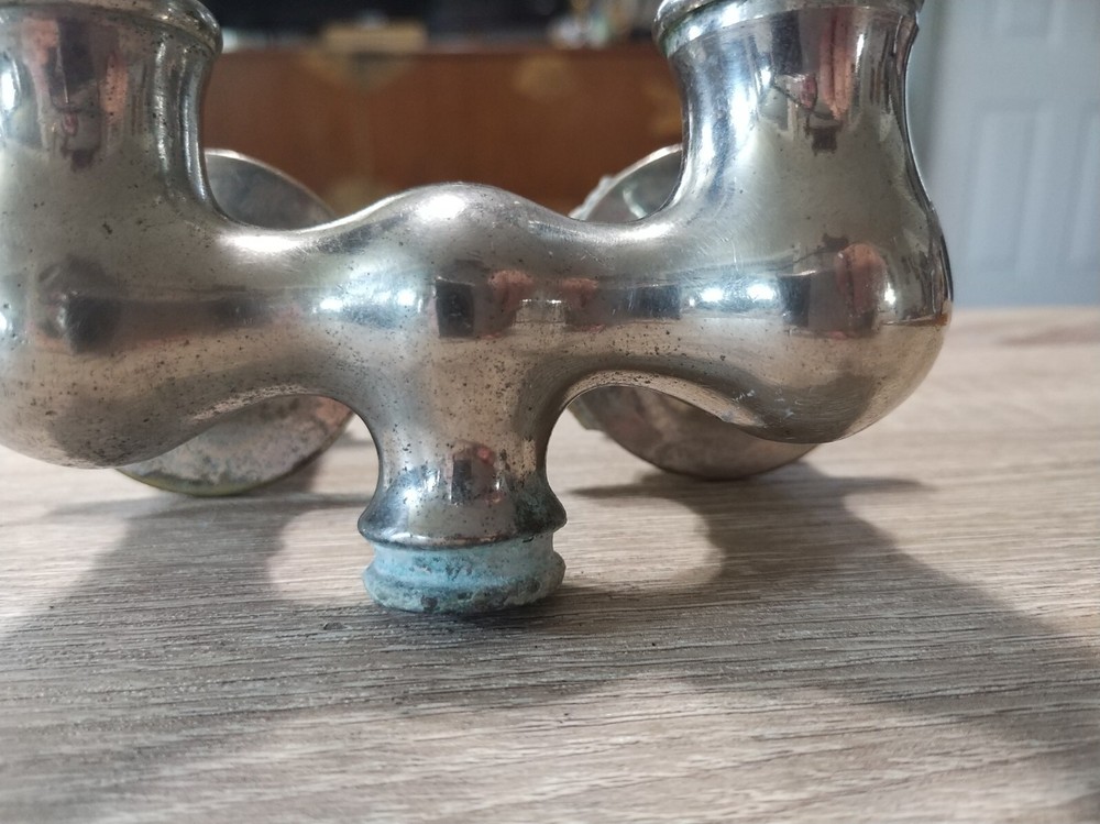 Vintage Hot & Cold faucet, knobs. White ceramic, metal