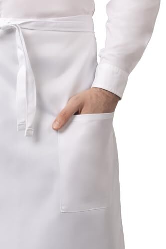 Unisex Two Pocket Bistro Apron One Size White