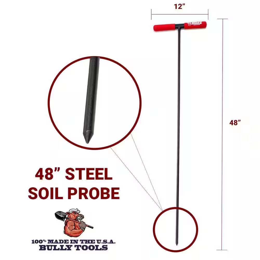 Bully Tools 48 in Soil Probe with Steel T Style Handle and Sharpened Tip
