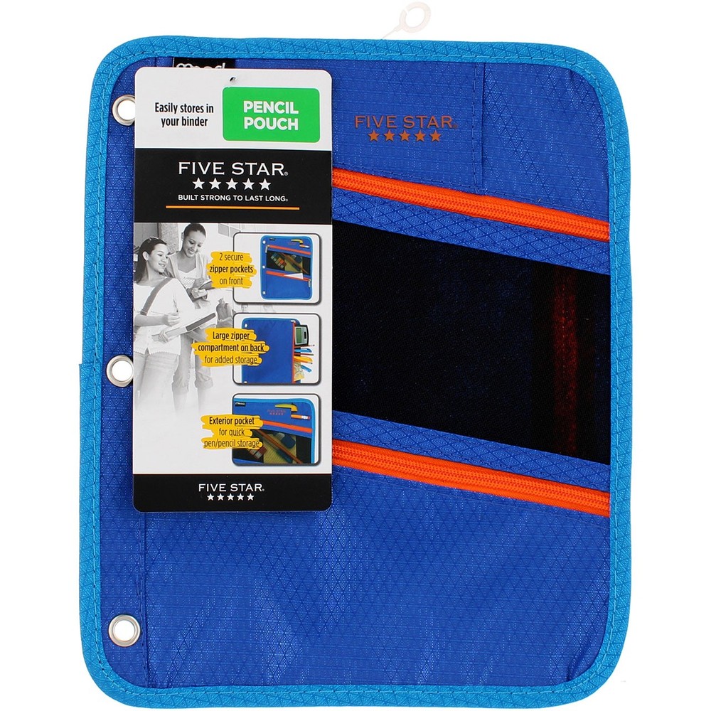 2 Pack Five Star Zipper Pouch, 6 Pocket