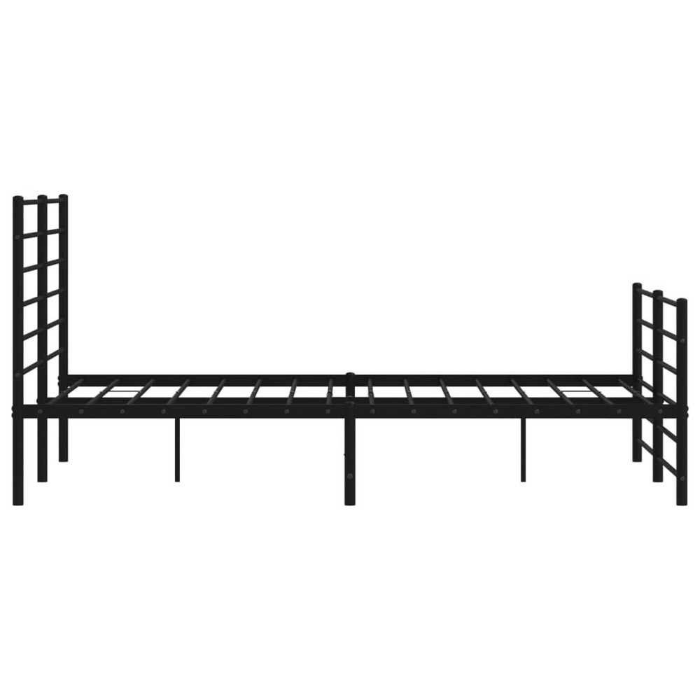 Bed Frame Black Steel King Bed Frame Rectangular Traditional