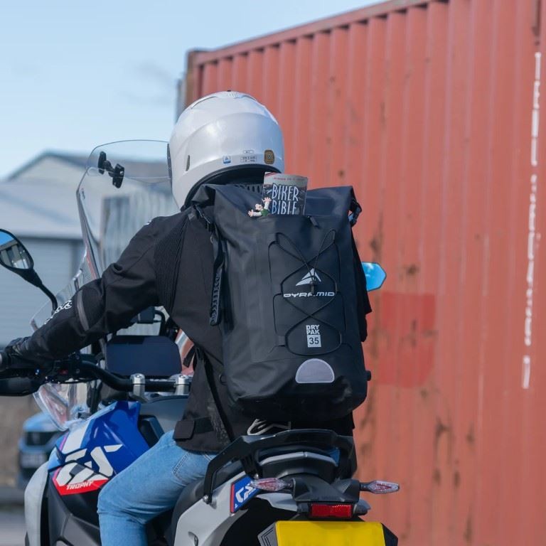 Pyramid Black Waterproof 35L Motorcycle Backpack
