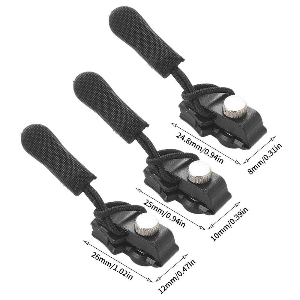 Zipper Repair Kit, 15Pcs 3 Different Size Replacement Zipper Quick Install