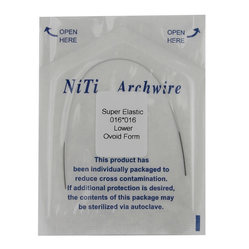Dental Orthodontic Niti Arch Wire White Super Elastic Round Rectangular Ovoid