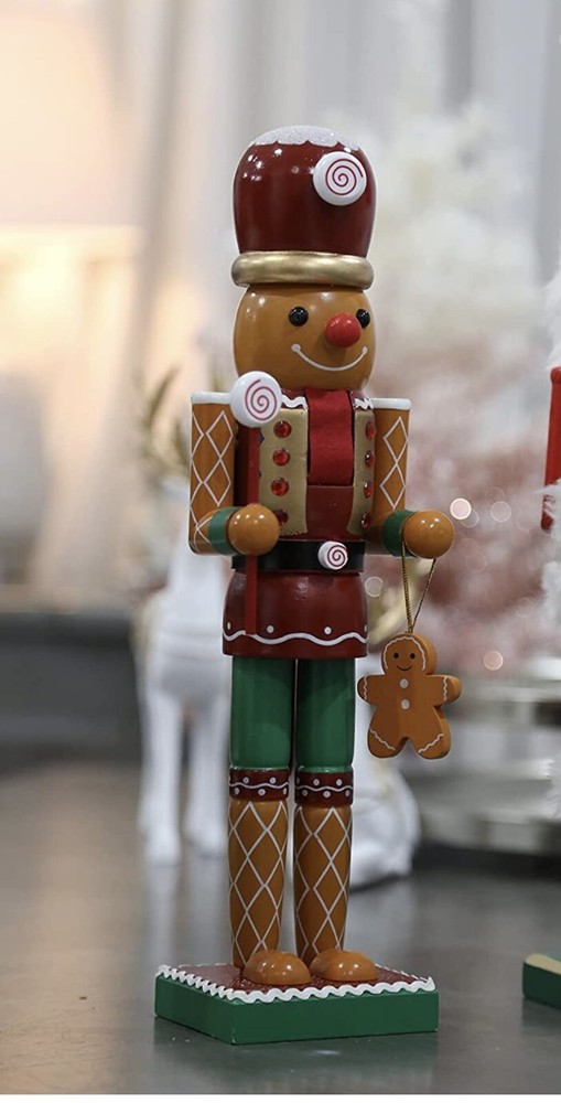 Nutcracker Christmas Decorations Gingerbread Men Figurine 14 inches Handmade
