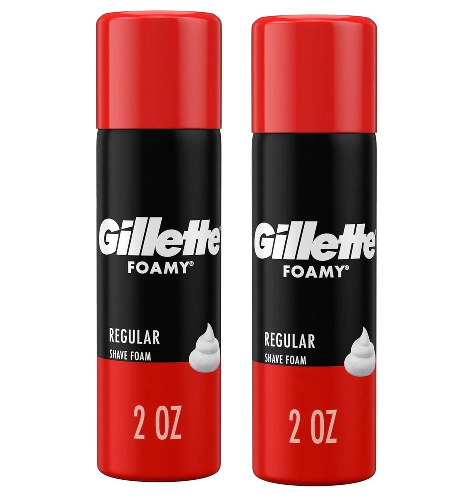 Gillette Foamy Regular Shaving Foam 2 oz (2 PACK)