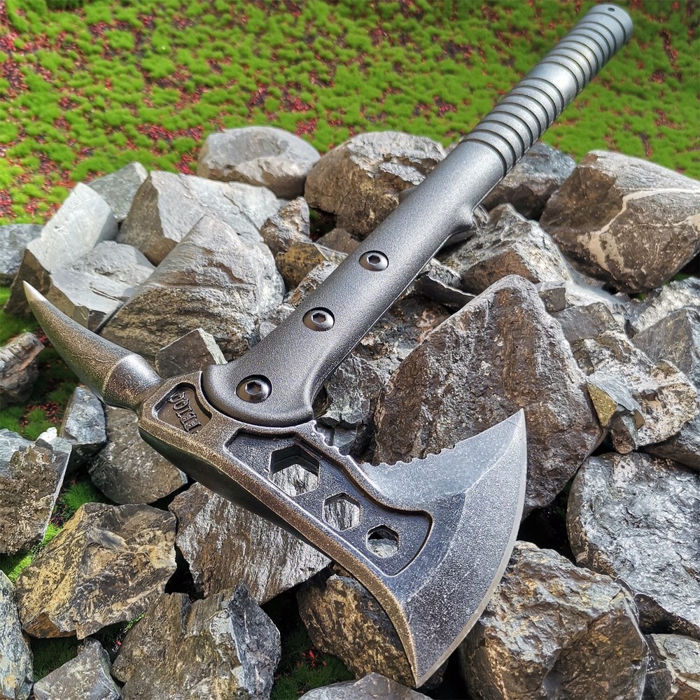 Handforged sharp multi-function outdoor stainless steel jungle logging axe