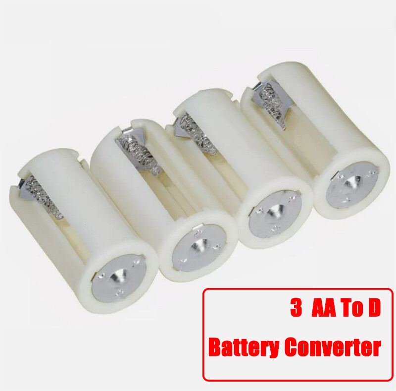 3 AA To D Battery Converter Plastical Parallel Battery Holder Adapter Box Case