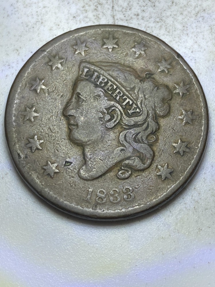 1833 Coronet Head Large Cent US Coin