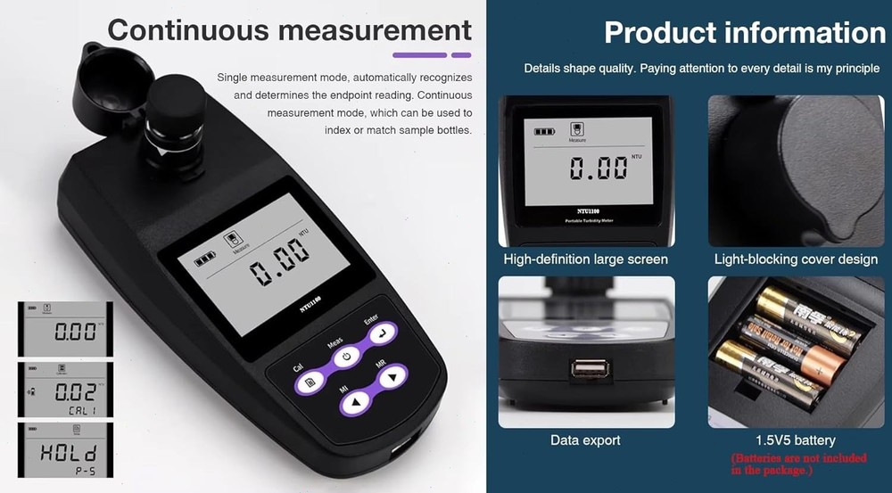 Digital Turbidity Meter with Communication Output USB Standard Solution 1100NTU