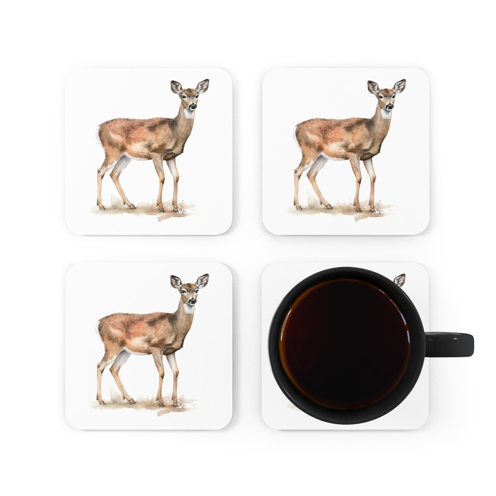 Rustic Wild Doe Cork Coaster Set | Simply Rustic Collection