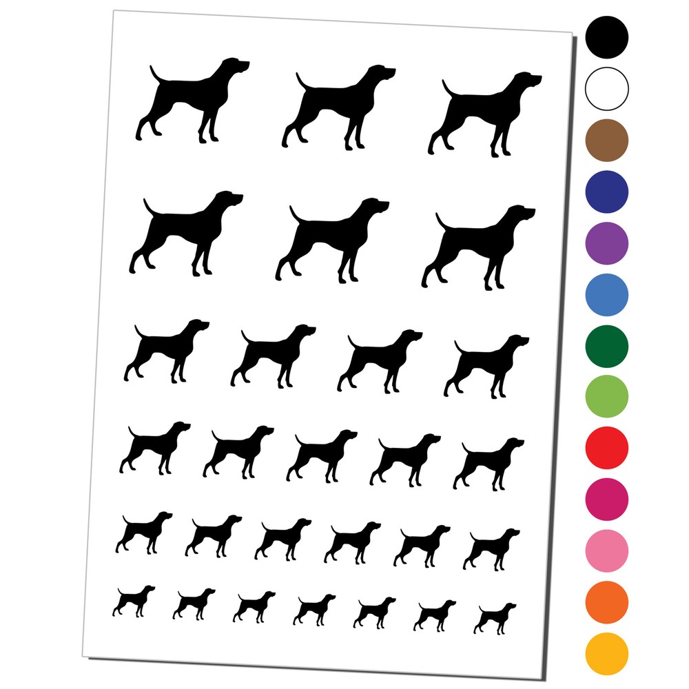 Weimaraner Dog Solid Temporary Tattoo Water Resistant Set