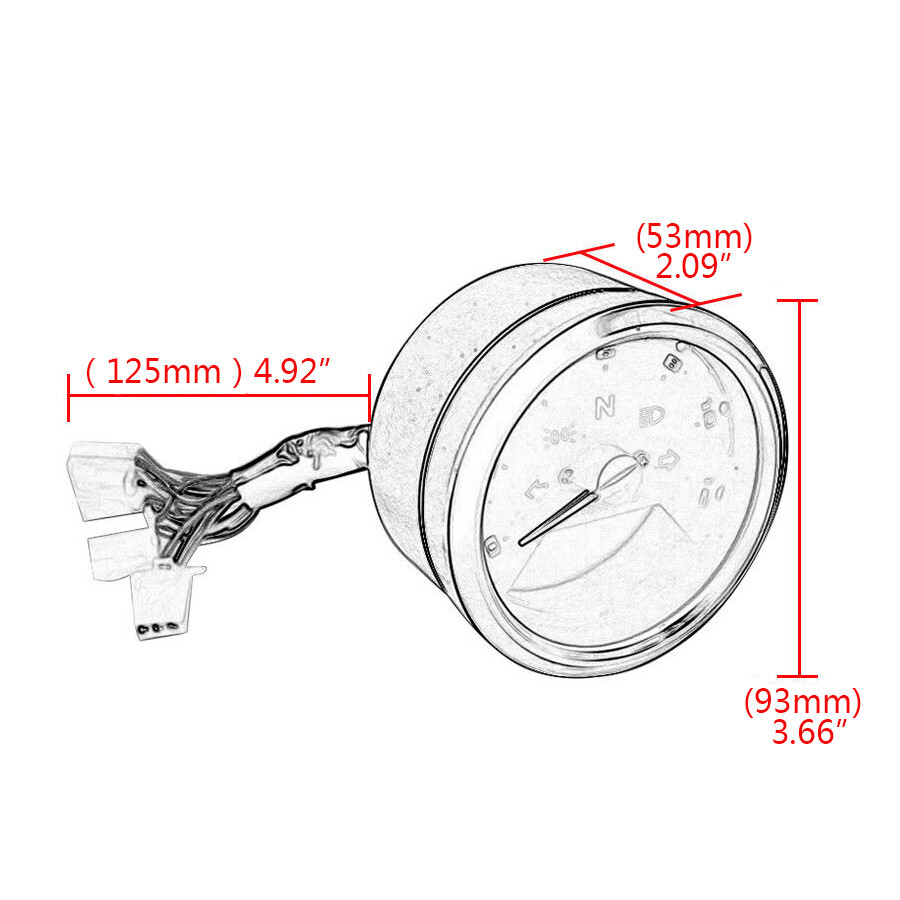 Digital Gauge Motorcycle Speedometer Tachometer Odometer MPH KM/H Universal