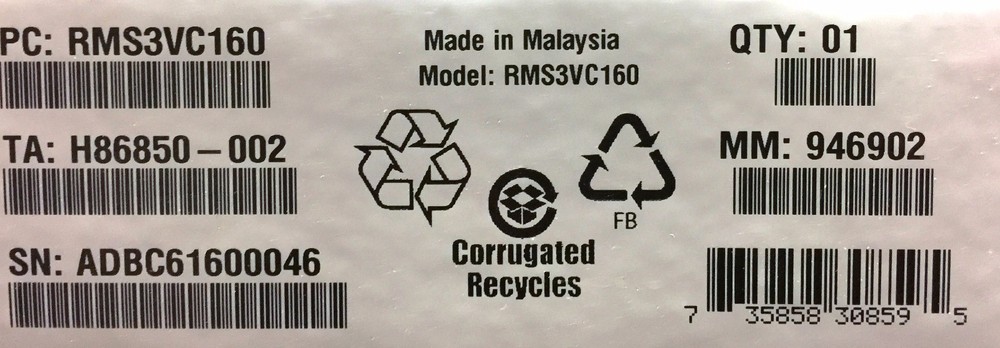 Intel RMS3VC160 Integrated RAID Module New Bulk Packaging