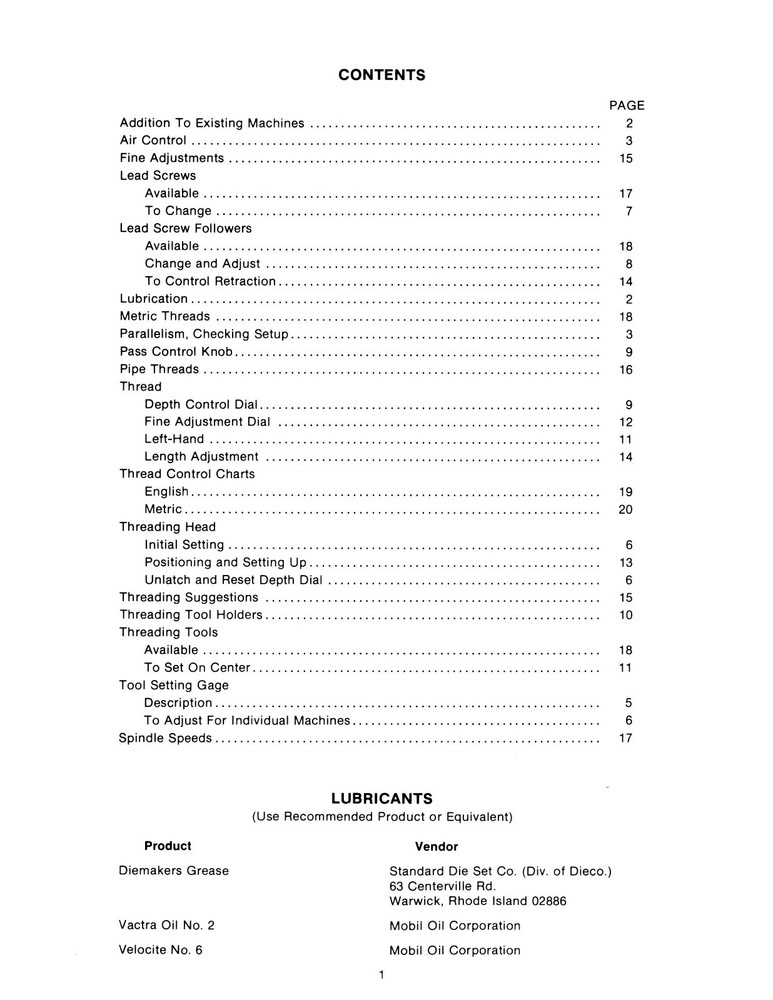 Hardinge AHC Super-Precision Automatic Threading Unit Operators Manual *513