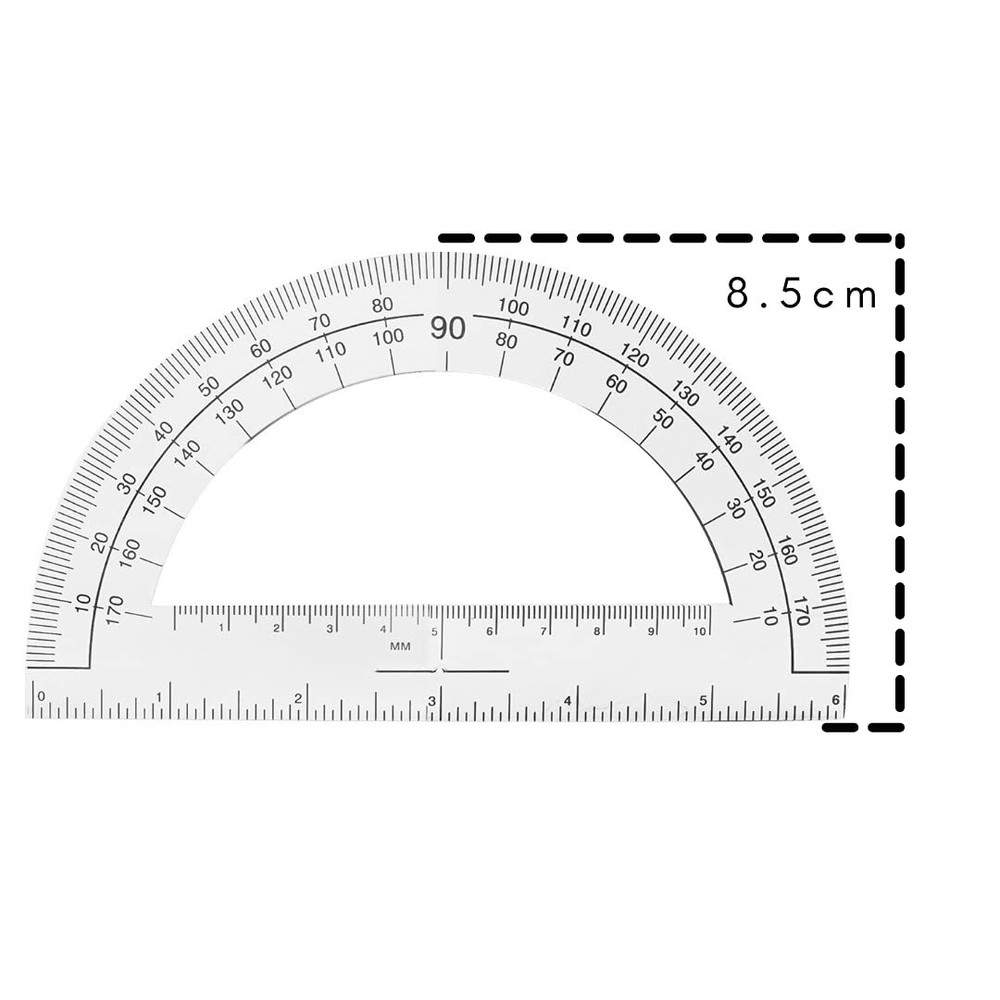 6 Pieces Clear Plastic Protractor 6 Inch 180 Degrees Geometry Tools