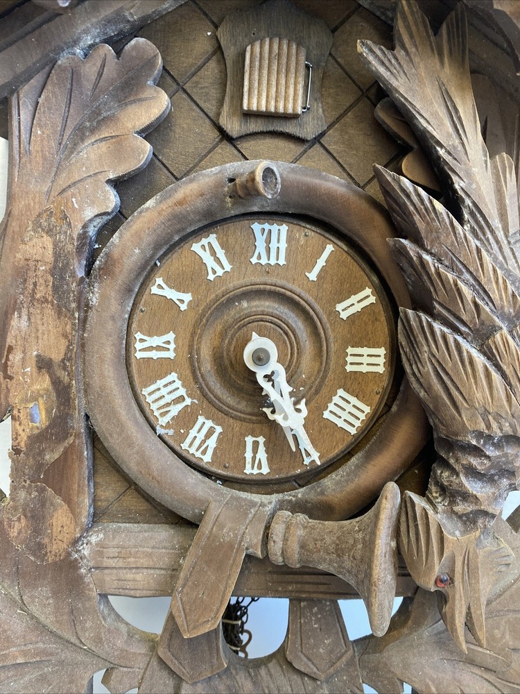 Vintage Large German Black Forest Hunter's Cuckoo Clock Germany- Untested