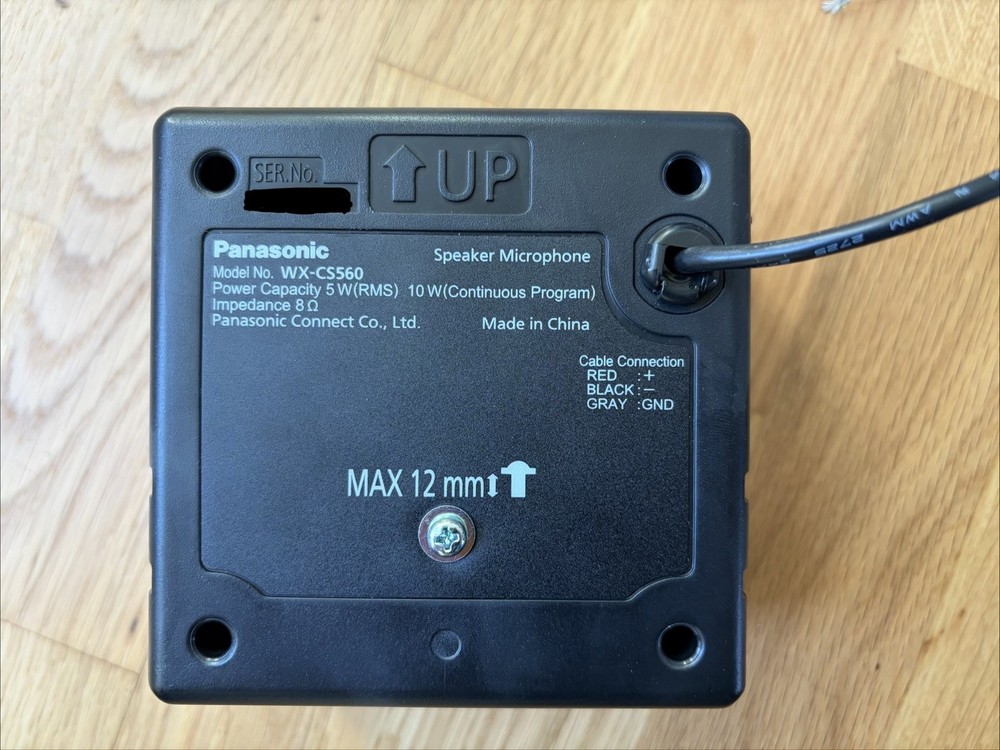Panasonic WX-CS560 Speaker Microphone Wired Black 5W Plastic Rectangular