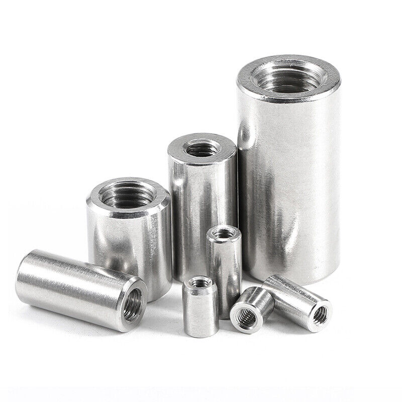 M2-M20 304 Stainless Steel Round Coupling Connector Nuts Threaded Insert Joint