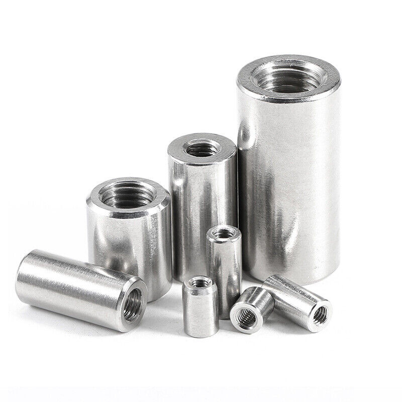 M6 M8 304 Stainless Steel Round Coupling Connector Nuts Threaded Insert Joint