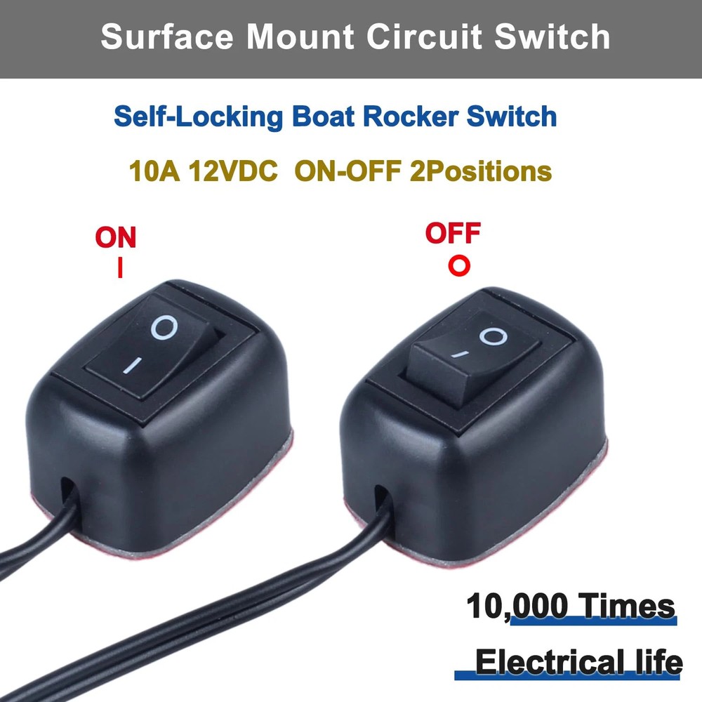 Paste Type Switch on off Inline Rocker Toggle Switch 250V 12VDC SPST Surface