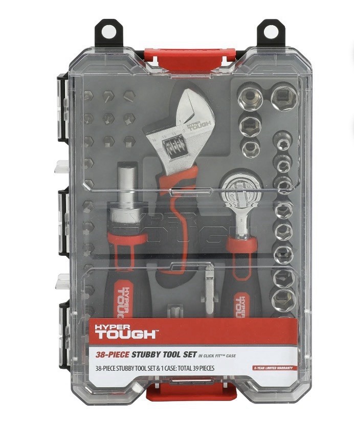 Toolset - 38 Piece Stubby Tool Set And Case - NEW Tools- Hyper Tough Tool Set