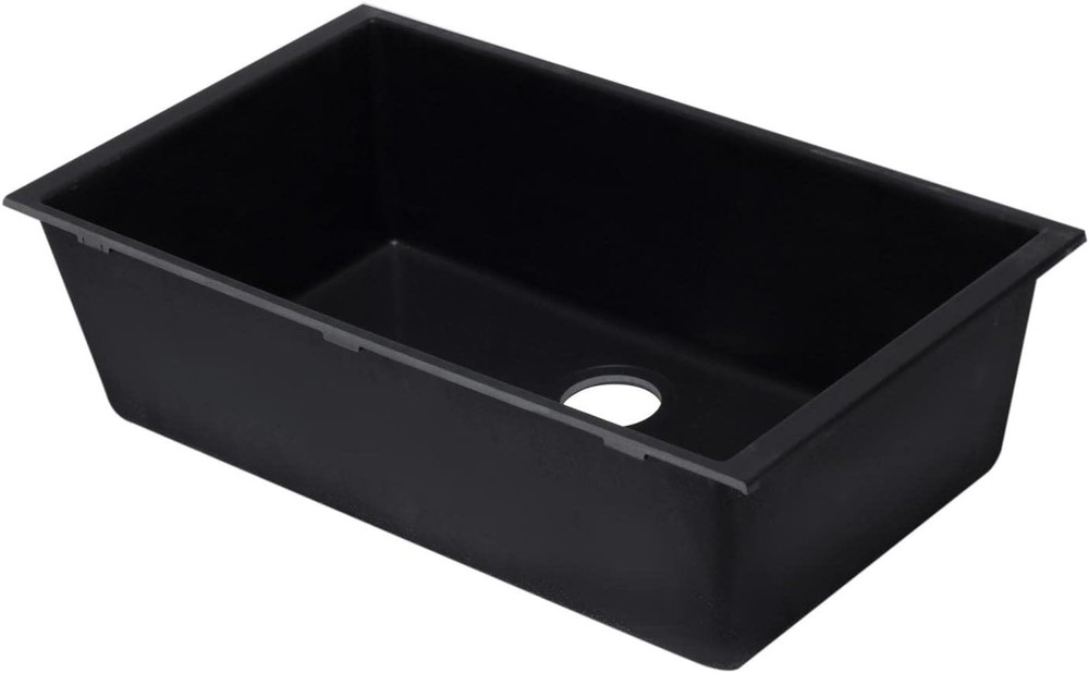 Black 33" Single Bowl Undermount Granite Composite Kitchen Sink AB3322UM-BLA