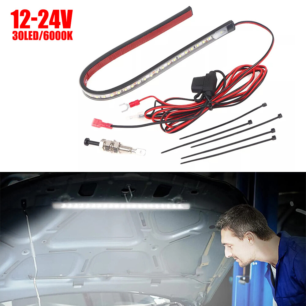 Under Hood LED Light Kit on/off-Automatic-Universal fit Any Vehicle White 1/2Set
