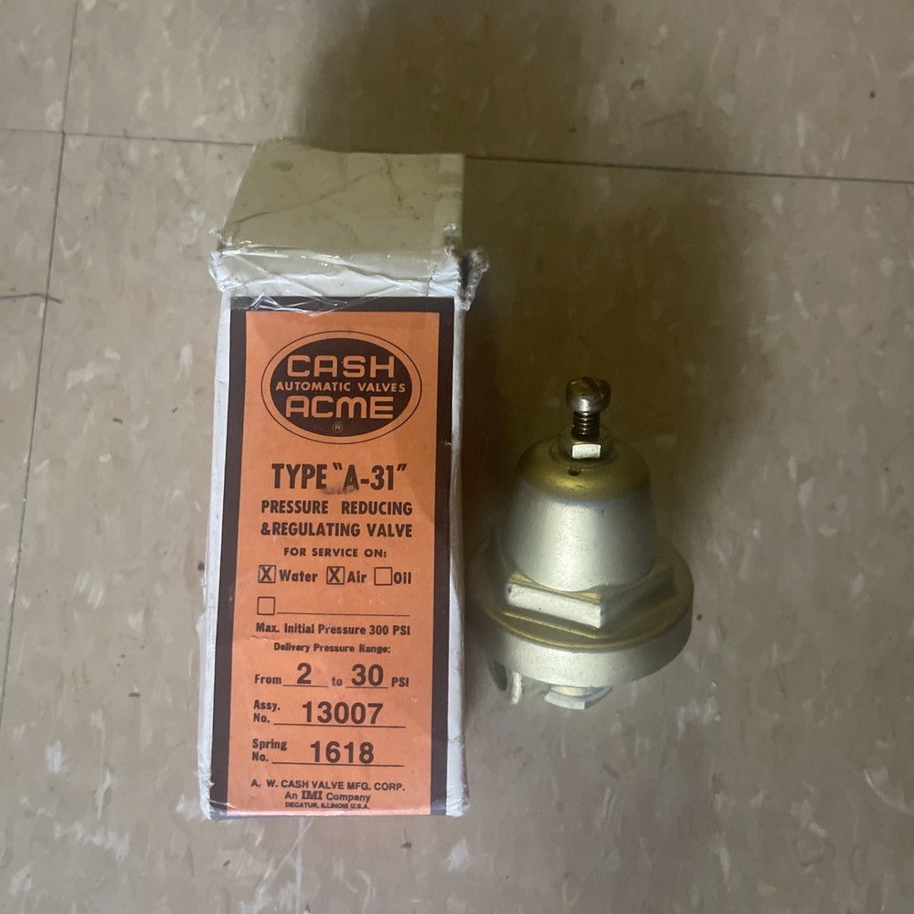 Cash, Automatic Valves, Ackley Type A-31 Pressure Reducing Regulator Valve