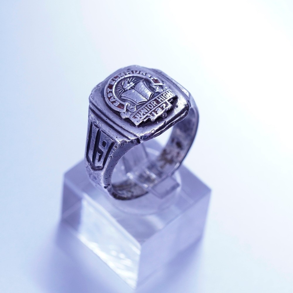 Size 11, 1962 statement Sterling 925 silver junior high east elementary ring