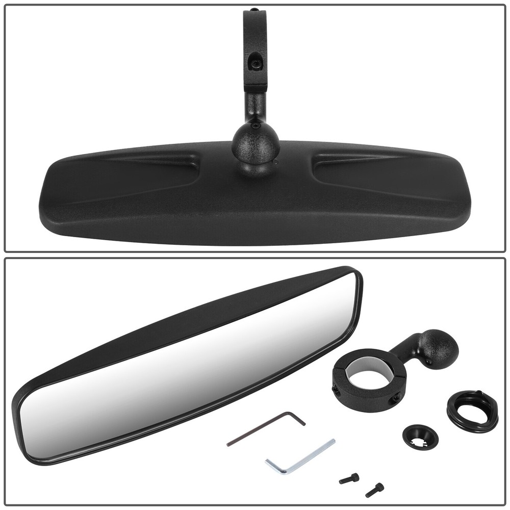 Universal Roll Cage Bar Mount UTV Convex Glass Side View Mirrors w/ Bracket