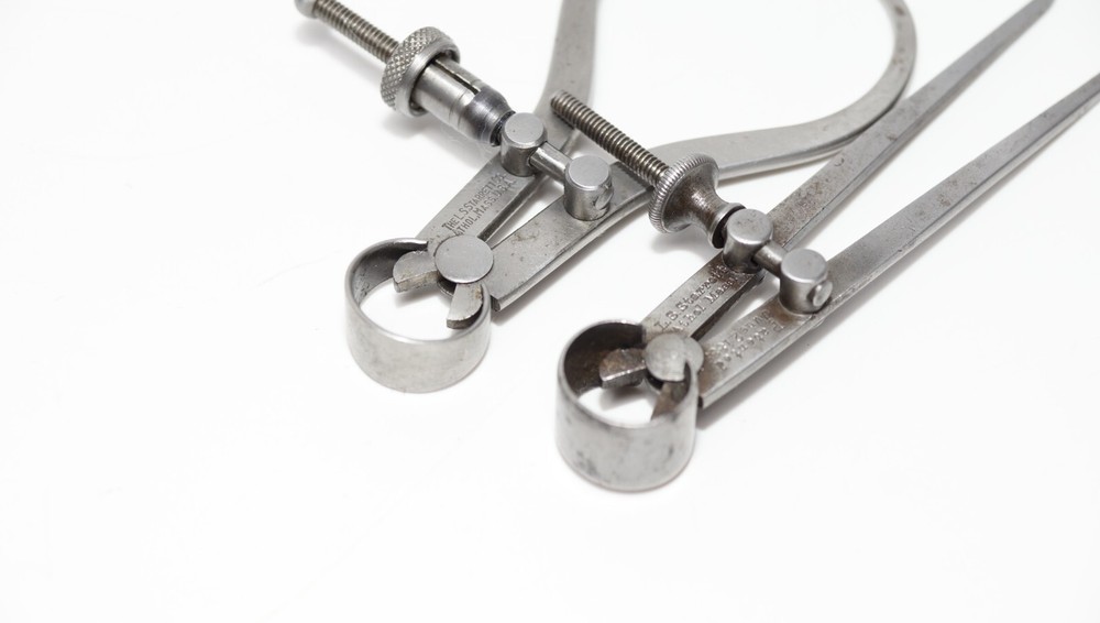 Starrett Flat Inside Spring Caliper 3" & Outside Spring Caliper 2 1/2" Pair