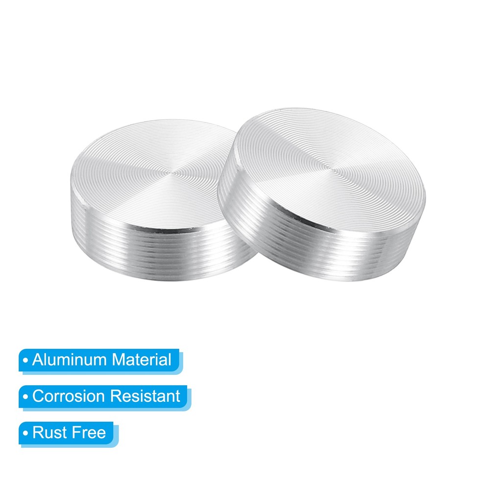20mm Round Shape Aluminum Disc, 6 Pack M6 Thread Hardware Aluminum Disc