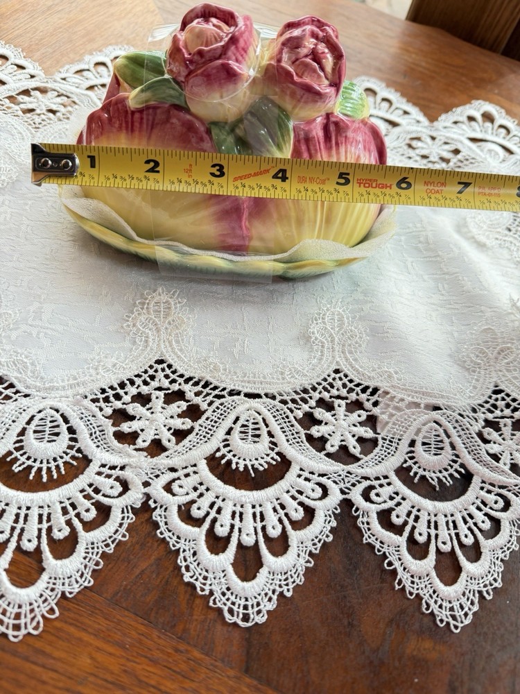 Botanical Collection Corner Ruby Roses Flower Multicolor Butter Dish Ceramic NEW