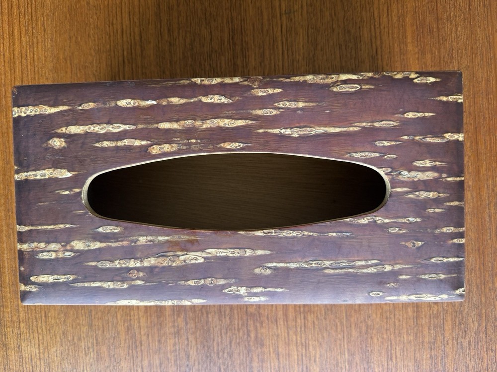 Japanese Style Cherry Bark Rectangle Dispenser Storage Case Deco