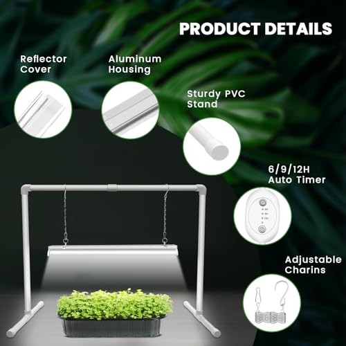 Grow Lights for Seed Starting with 6/9/12H Timer, 2ft T5 144 T5 with Timer