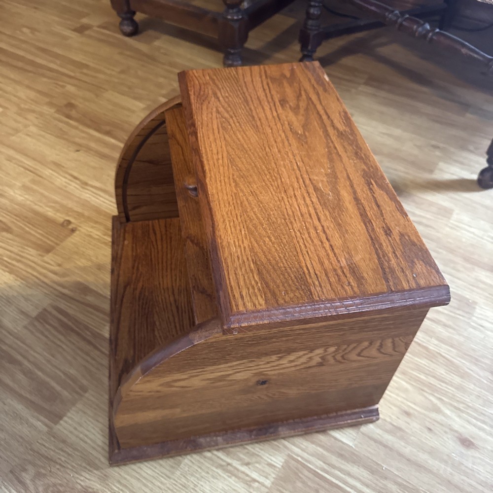 Mid Century Oak Bread Box