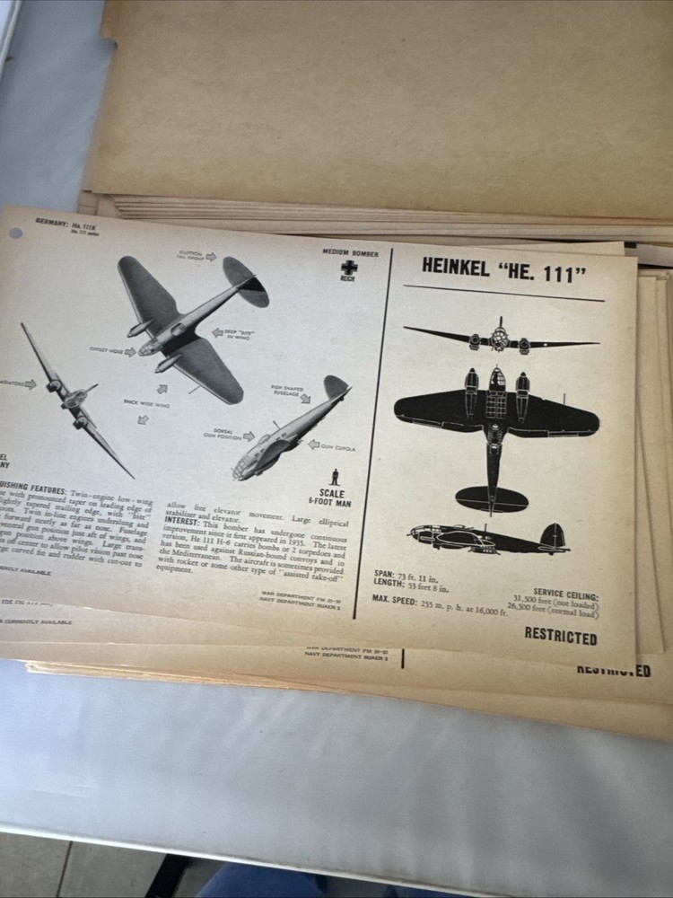 WWII Navy Dept Aircraft Recognition Training Document
