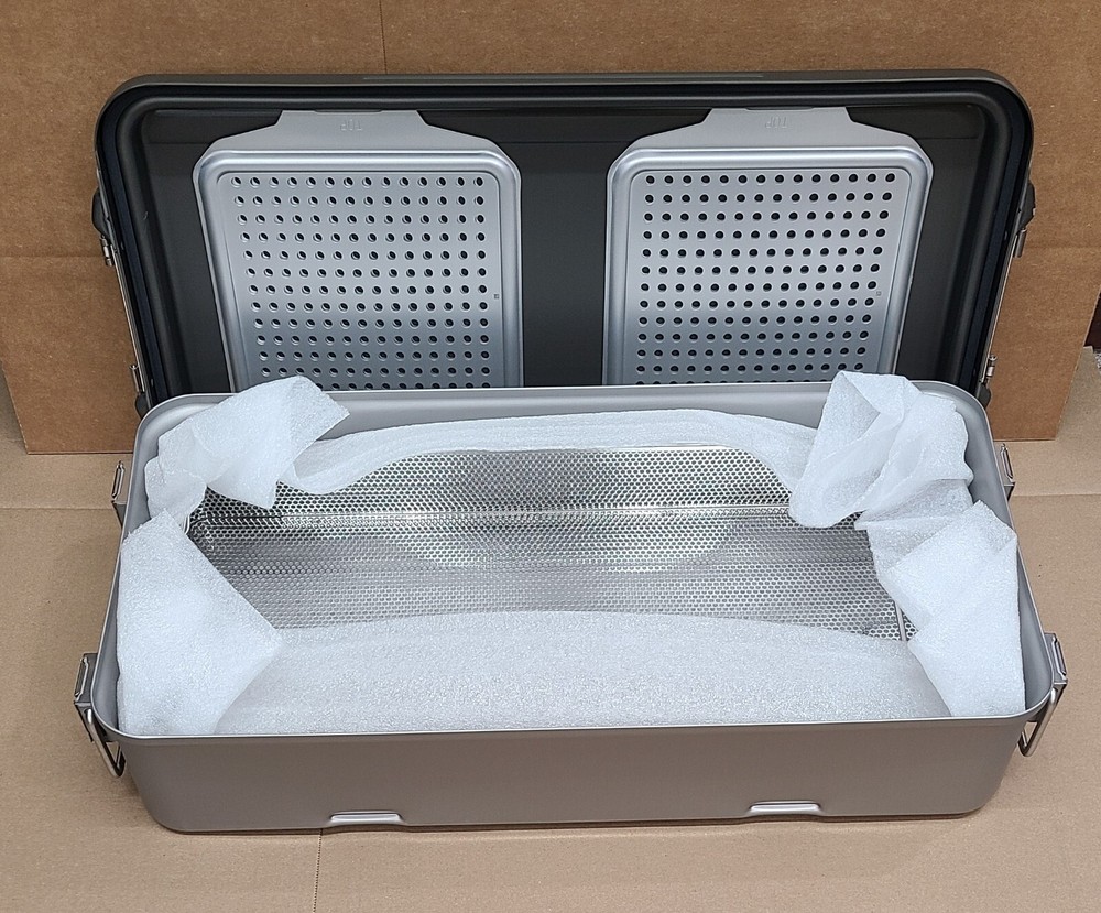 New V Mueller Genesis CD7-5B, 25.2x12.4x5 Solid Sterilization Container + Basket