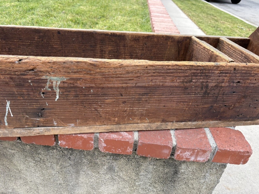 Vintage Handmade Wood Tool Caddy Tool Box Rustic Tray Extra Long.