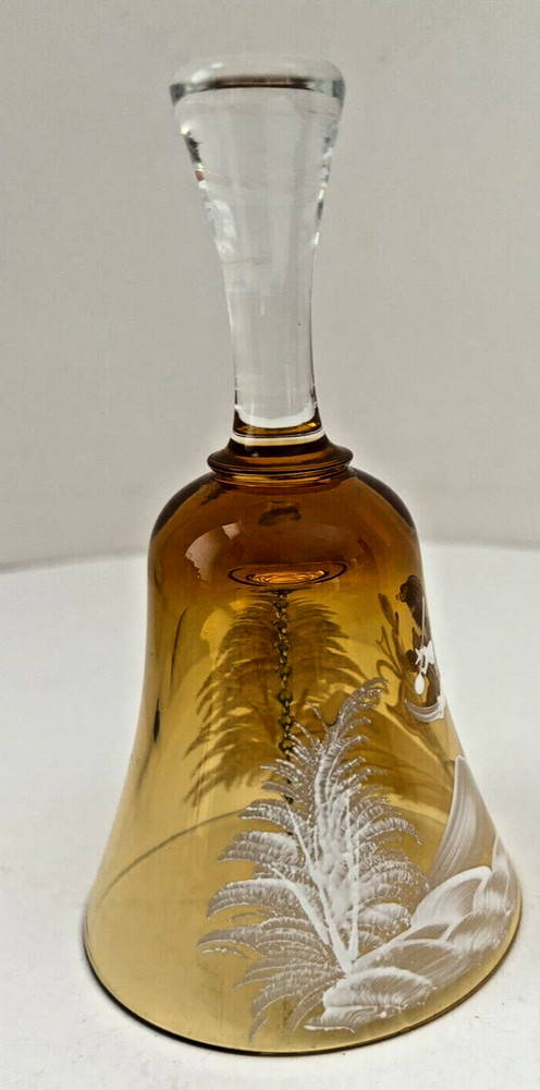 Mary Gregory Amber Glass Bell