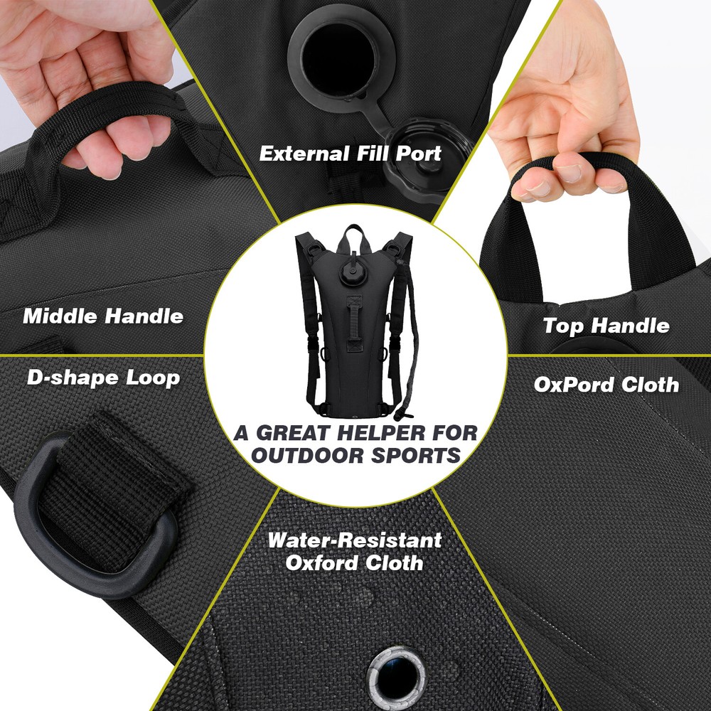 3L Water Bladder Backpack Tactical Hydration Pack Lightweight Water Storage Bag